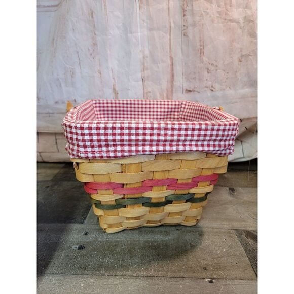 Picnic basket plaid gingerbread men heart Xmas decor - Picture 5 of 7